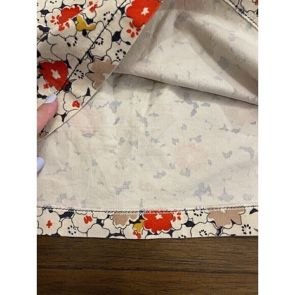 LOFT Mini Cotton Skirt Beige & Red Ditsy Floral, red and tan size 8 - Picture 7 of 14